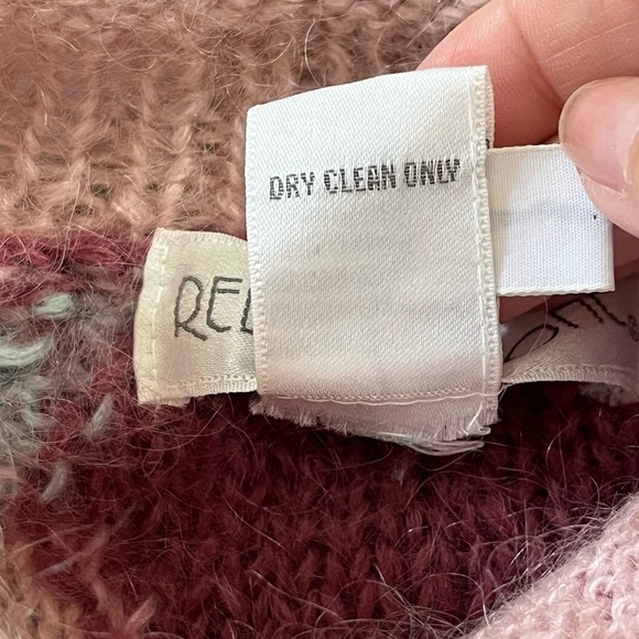 VINTAGE 80’s Argyle Design Mohair Blend Sweater Size Medium Retro Warm - Picture 9 of 12